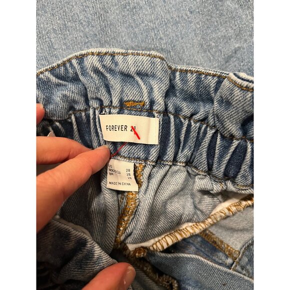 Forever 21 Paper Bag Stretch high-waisted denim shorts size 28 - Picture 7 of 7